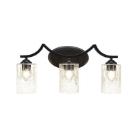 Zilo 3 Light Bath Bar Shown In Matte Black Finish With 3.5 Clear Bubble Glass