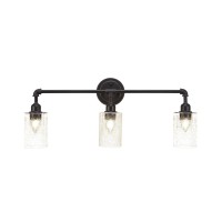 Vintage 3 Light Bath Bar Shown In Dark Granite Finish With 4 Clear Bubble Glass