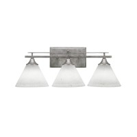 Uptowne 3 Light Bath Bar Shown In Aged Silver Finish With 7