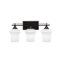 Uptowne 3 Light Bath Bar Shown In Dark Granite Finish With 5.5 Zilo White Linen Glass