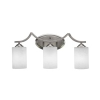 Zilo 3 Light Bath Bar Shown In Dark Granite Finish With 3.5 White Muslin Glass