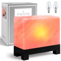 Daplomb 100 Authentic Natural Himalayan Salt Lamp Handcarved Modern Rectangle Rare Pink Crystal Rock Salt From The Himalayan