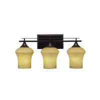 Uptowne 3 Light Bath Bar Shown In Dark Granite Finish With 5.5 Zilo Cayenne Linen Glass