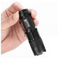 Ultrafire 3 Pack Mini Flashlights Focus Adjustable Sk68 Single Mode Tactical Led Flashlight, Ultra Bright 300 Lumens Torch