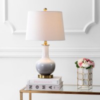 Jonathan Y Jyl3019B Gradient 25 Ceramicbrass Led Table Lamp Contemporary Traditional Bedside Desk Nightstand Lamp For Bedroom