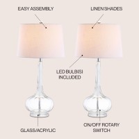 Jonathan Y Jyl1079Cset2 Set Of 2 Table Lamps Bette 285 Glass Teardrop Led Table Lamp Contemporary Bedside Desk Nightstand La