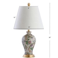 Jonathan Y Jyl3009A Grace 24 Floral Led Table Lamp Classic Cottage Bedside Desk Nightstand Lamp For Bedroom Living Room Office