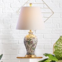 Jonathan Y Jyl3009A Grace 24 Floral Led Table Lamp Classic Cottage Bedside Desk Nightstand Lamp For Bedroom Living Room Office