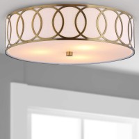 Jonathan Y Jyl3503A Aubrey 3Light 155 Metal Led Flush Mount Contemporarytransitional Dimmable 2700K Cozy Warm Light For Ki