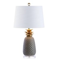 Jonathan Y Jyl4019B Pineapple 23 Ceramic Led Table Lamp Contemporary Transitional Bedside Desk Nightstand Lamp For Bedroom Liv