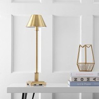 Jonathan Y Jyl6006B Roxy 26 Metal Shade Led Table Lamp Contemporary Modern Bedside Desk Nightstand Lamp For Bedroom Living Room Office College Bookcase Led Bulb Included, Brushed Brass Gold