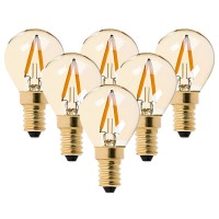 G40 Led Filament Mini Globe Ampoule 1 W - Ultra Blanc Chaud 2200 K (Ambre Glow) - 10 W De Remplacement ?Quivalent - E14 Chandelier Bulbs- Non Dimable -6 Lot