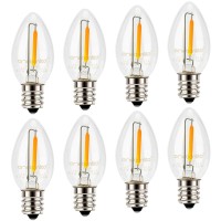 Night Light Bulbs, C7 Candelabra Bulb, Emotionlite Led Light Bulbs With E12 Chandelier Base, 0.5 Watt (4W 5W 6W 7W Incandescent Equivalent), 50Lm, Warm White, 2700K, Clear, 8 Pack