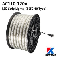 Kertme 5050-60 Type Ac 110-120V Rgb Led Strip Lights, Flexible/Waterproof/Dimmable/Multi-Colors/Multi-Modes Led Rope Light + 24 Keys Remote For Home/Garden/Building Decoration (131.2Ft/40M, Rgb)