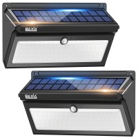 Baxia Technology Solar Lights Outdoor Waterproof, 100 Led Solar Motion Sensor Lights With Wide Angle Super Bright Security Solar Wall Lights For Garden, Fence, Front Door, Yard, [2 Pack]