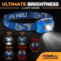 Foxelli Led Headlamp Rechargeable Ultralight Usb Rechargeable Headlamp Flashlight For Adults Kids Waterproof Head Lamp With