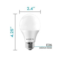 Luxrite A19 Led Light Bulb 60W Equivalent, 4000K Cool White Dimmable, 800 Lumens, Standard Led Bulb 9W, E26 Base, Energy Star, Enclosed Fixture Rated, Perfect For Lamps And Home Lighting (4 Pack)