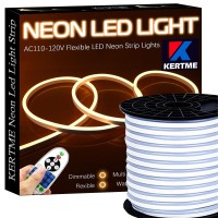 Kertme Neon Led Type Ac 110-120V Led Neon Light Strip, Flexible/Waterproof/Dimmable/Multi-Modes Led Rope Light + 23 Keys Remote For Home/Garden/Building Decoration (32.8Ft/10M, Warm White 3500K)