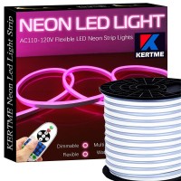 Kertme Neon Led Type Ac 110-120V Led Neon Light Strip, Flexible/Waterproof/Dimmable/Multi-Modes Led Rope Light + 23 Keys Remote For Home/Garden/Building Decoration (98.4Ft/30M, Pink)