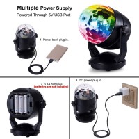 Enuoli Sound Activated Party Lights For Outdoor Indoor Battery Powered/Usb Plug In Portable 7 Color Rbg Rotating Disco Ball Strobe Lamp Stage Par Light For Car Room Xmas Birthday Dj Bar Club Wedding