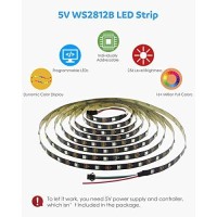 Aclorol Ws2812B Rgb Led Strip Light 30 Pixels /M Digital Programmable, Ws2812B Individually Addressable 16.4Ft 150 5050 Rgb Smd Pixels Dream Color Black Pcb 5V