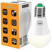 Volanson Technologies Motion Sensor Light Bulb Radar - 800Lm Daylight Outdoor Indoor - Dusk To Dawn Motion Activated Led Bulbs - For Porch Garage Basement Stairwell - E26 A19 4500K Security