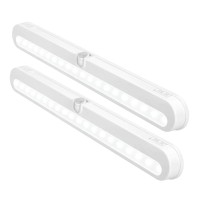 Bls T01L Led Closet Light Super Bright 20 Led Under Cabinet Lighting Battery Powered/Dc Input Wireless Motion Sensing Light, Auto On Off Switch, Motion Sensor & Light Sensor, 2 Pack