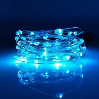 [10-Pack] Led String Lights, 6.6Ft Led Moon Lights 20 Led Micro Lights On Silver Copper Wire (Batteries Include) For Diy Wedding Centerpiece, Table Decoration, Party (Blue)