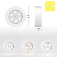 Glintee Super Bright Tap Lights Touch Stick On Lights Closet Light Push Puck Night Light Battery Operated For Closet Cabinet Bedroom Storage Shed Hallway Stair Shelf Car(White)