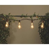 20Ft Edison Outdoor String Lights With 22 Clear Edison Bulbs, St40 Vintage Edison Bulbs String Lights, 7W Christmas Hanging Backyard Porch Balcony Party Decoration Lights, E17/C9 Socket Base, Brown