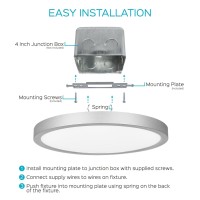 Luxrite 9 Inch Led Flush Mount Ceiling Light, 18W, Nickel Finish, 4000K (Cool White), 1200 Lumen, Dimmable, Surface Mount Led Ceiling Light, Wet Rated, Energy Star - Entryway, Kitchen, And Bathroom