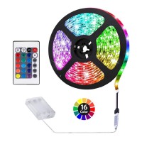 Aconde Battery Powered Led Strip Lights, Remote Controlled, Multi-Color Changing, Diy Indoor And Outdoor Decoration, 6.56Ft/2M