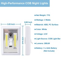 Battery Operated Switch Led Lights Portable Tap Light Push Closet Light Cob Led Cordless Night Lights Touch Wall Mount Unde