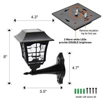 Maggift 4 Pack Solar Wall Lantern Outdoor Wall Sconce 15 Lumens Solar Outdoor Christmas Led Light Fixture With Wall Mount Kit