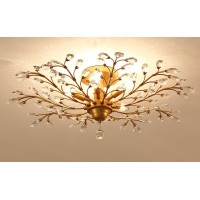 Garwarm Vintage K9 Clear Crystal Chandeliers Ceiling Lights Crystal Pendant Lighting Ceiling Light Fixtures Chandeliers Lighting