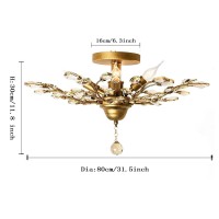 Garwarm Vintage K9 Clear Crystal Chandeliers Ceiling Lights Crystal Pendant Lighting Ceiling Light Fixtures Chandeliers Lighting