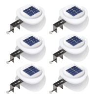 Dbf Outdoor Solar Gutter Lights?Upgraded Version? Solar Fence Post Lights Wall Mount Decorative Deck Lighting Auto On/Off Solar Landscape Lights For Eaves Yard Garden Highlight Gate (Pack Of 6)