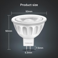 Mr16 Led Bulb, 12V 5W(50W Halogen Equivalent), Gu5.3 Bi Pin Base, 6000K Daylight White, Non-Dimmable, 36 Degree Spotlight Bulbs, Led Mr16 For Indoor/Outdoor Landscape, Recessed, Track Lighting, 6 Pack