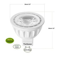 Torkase Mr16 Led Light Bulb, Ac/Dc12V 5W 50W Equivalent, Gu5.3 Bi-Pin Base, 3000K Warm White Non-Dimmable, 90% Energy Saving, 36 Degree Narrow Beam Angle Spotlight Mr16 Landscape Light Bulbs, 6 Pack