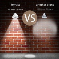 Torkase Mr16 Led Light Bulb, Ac/Dc12V 5W 50W Equivalent, Gu5.3 Bi-Pin Base, 3000K Warm White Non-Dimmable, 90% Energy Saving, 36 Degree Narrow Beam Angle Spotlight Mr16 Landscape Light Bulbs, 6 Pack