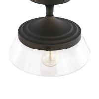 Light Society Vita Flush Mount Ceiling Light, Oil Rubbed Bronze With Clear Glass Shade, Vintage Industrial Modern Lighting Fixture (Ls-C246-Orb)