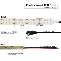 Joylit 24V Led Strip 164Ft Dual Row 4000K Natural White 817Lmft Ultra Bright Cri 92 Ul Listed Pro 73Wft Smd 2835 272Ledsm