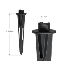 Goodsmann 2Pcs Metal Ground Spike Stake Male Thread Replacement 3/4 In-14 Npsm For Low Voltage Landscape Lights Compatible With Goodsmann Lights 9920-4820-02 Black