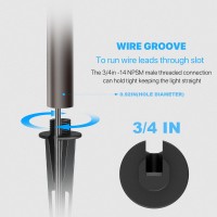 Goodsmann 2Pcs Metal Ground Spike Stake Male Thread Replacement 3/4 In-14 Npsm For Low Voltage Landscape Lights Compatible With Goodsmann Lights 9920-4820-02 Black