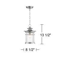 Franklin Iron Works Callaway Modern Industrial Outdoor Hanging Lighting Chrome 13 1/2