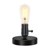 Licperron Vintage Lamps Table Lamp Base E26 E27 Industrial Small Desk Lamp With Plug In Cord Onoff Switch Bedside Lamp Holder For Home Lighting Decor, Small Lamp