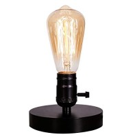 Licperron Vintage Lamps Table Lamp Base E26 E27 Industrial Small Desk Lamp With Plug In Cord Onoff Switch Bedside Lamp Holder For Home Lighting Decor, Small Lamp