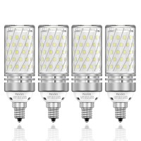 Pavoo E12 Led Light Bulbs, 12W Led Candelabra Bulbs 100 Watt Equivalent, 1200Lm, 6000K Daylight White Ceiling Fan Light Bulbs, Decorative Candle Base E12 Non-Dimmable Led Chandelier Bulbs, Pack Of 4