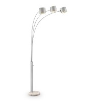 Brighten your living space with this sophisticated arch floor lamp Featuring three brushed silver metal mini lamp shades a brushed silver base sturdy round marble base and a 3way lighting function Perfect addition for a living room office or other living 