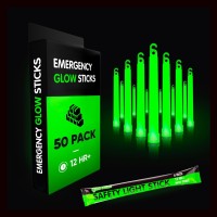 Glow Mind 50 Industrial Grade Glow Sticks 6 Inch Ultra Bright Emergency Light Sticks With 12 Hours Duration Green